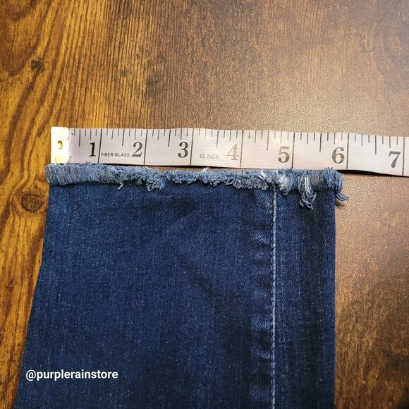AG Adriano Goldschmied 27 R Prima Cigarette Crop Mid Rise Dark Wash Raw Hem - Picture 11 of 12